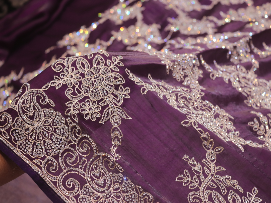 “The Russian Violet” Premium Designer Saree - Image 5