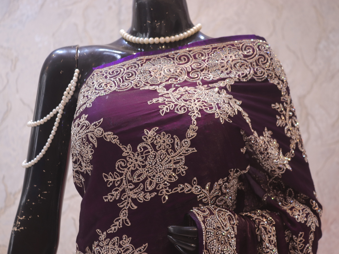 “The Russian Violet” Premium Designer Saree