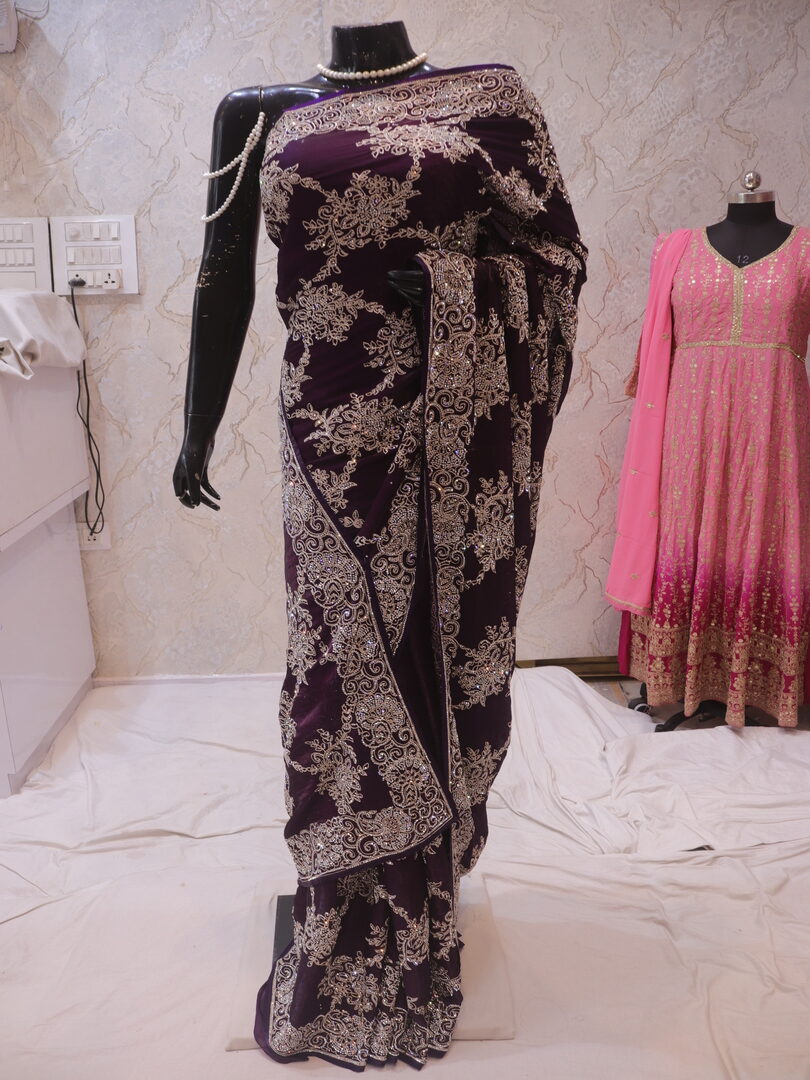 “The Russian Violet” Premium Designer Saree - Image 3