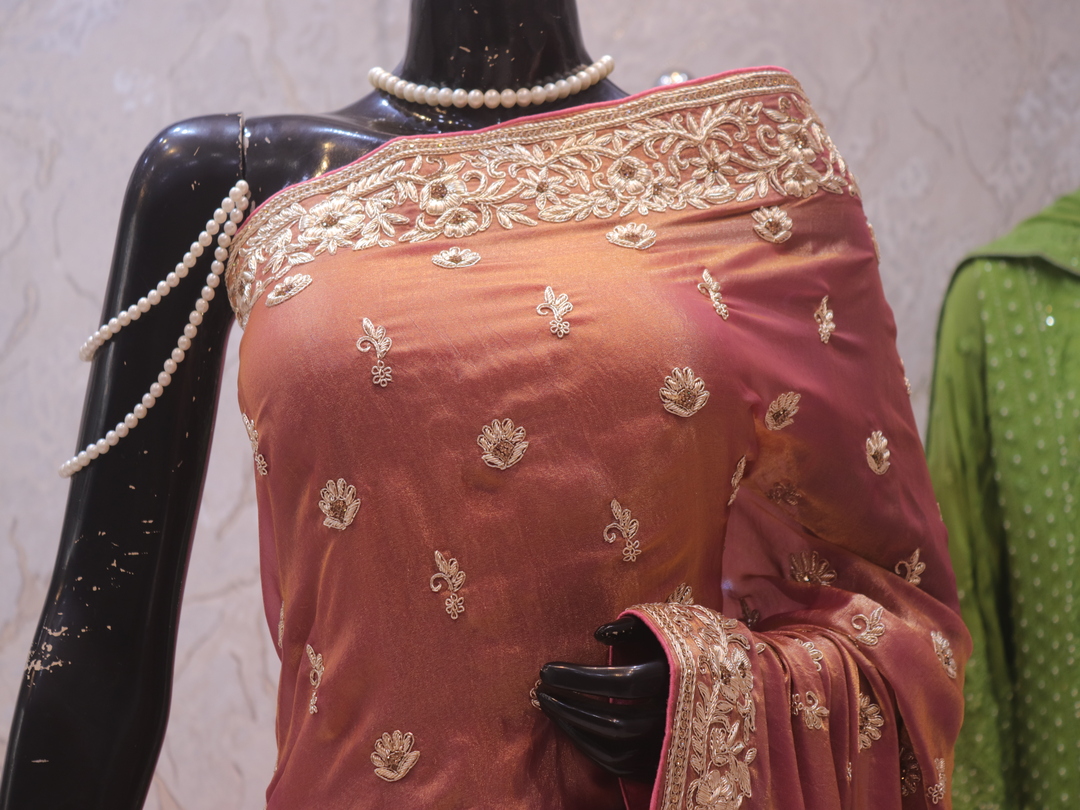 "The Peach Petals" Premium Handcrafted Saree