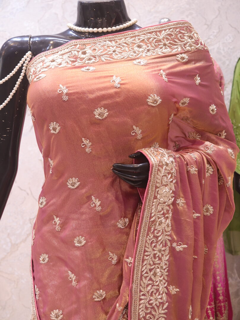 "The Peach Petals" Premium Handcrafted Saree - Image 2