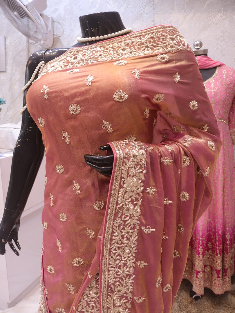 "The Peach Petals" Premium Handcrafted Saree - Image 4