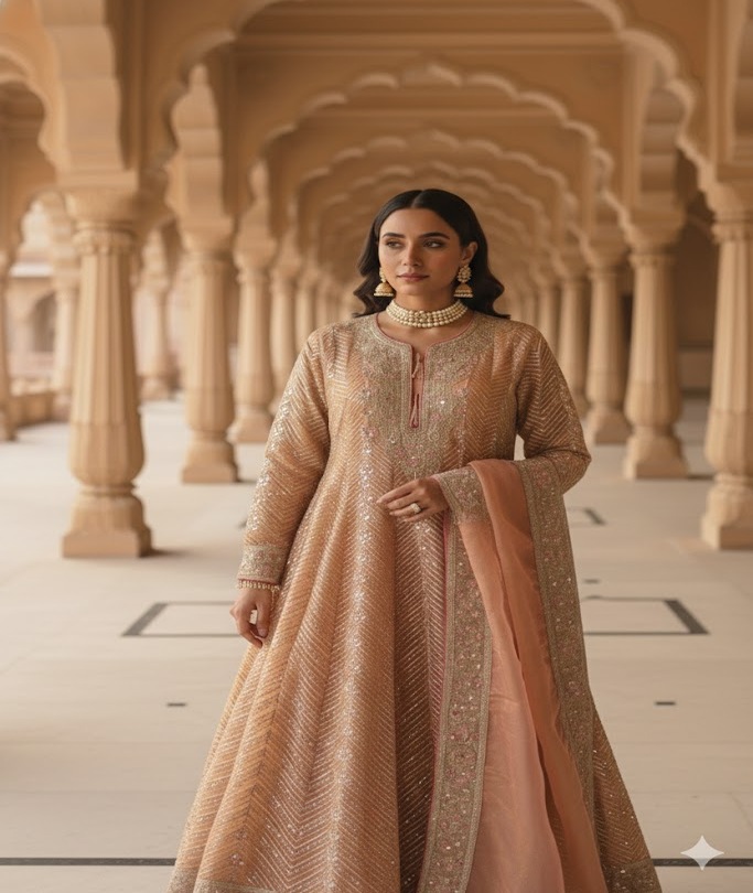 The Premium Luxury Anarkali Frock Ready to Wear Dress - Image 2