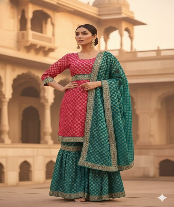 The Designer Luxury Frock Style Ready to Wear Dress - Image 3