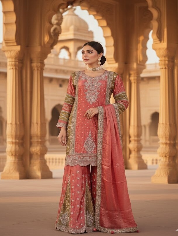 The Elegant Designer Luxury Style Ready to Wear Dress - Image 3