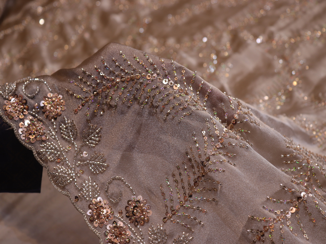 “The Metallic Grey” Premium Designer Saree - Image 5