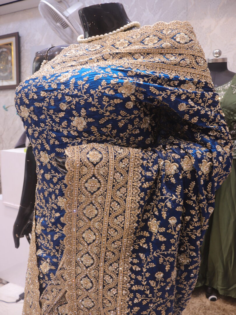 "The Aquamarine Blue" Premium Designer Saree - Image 4