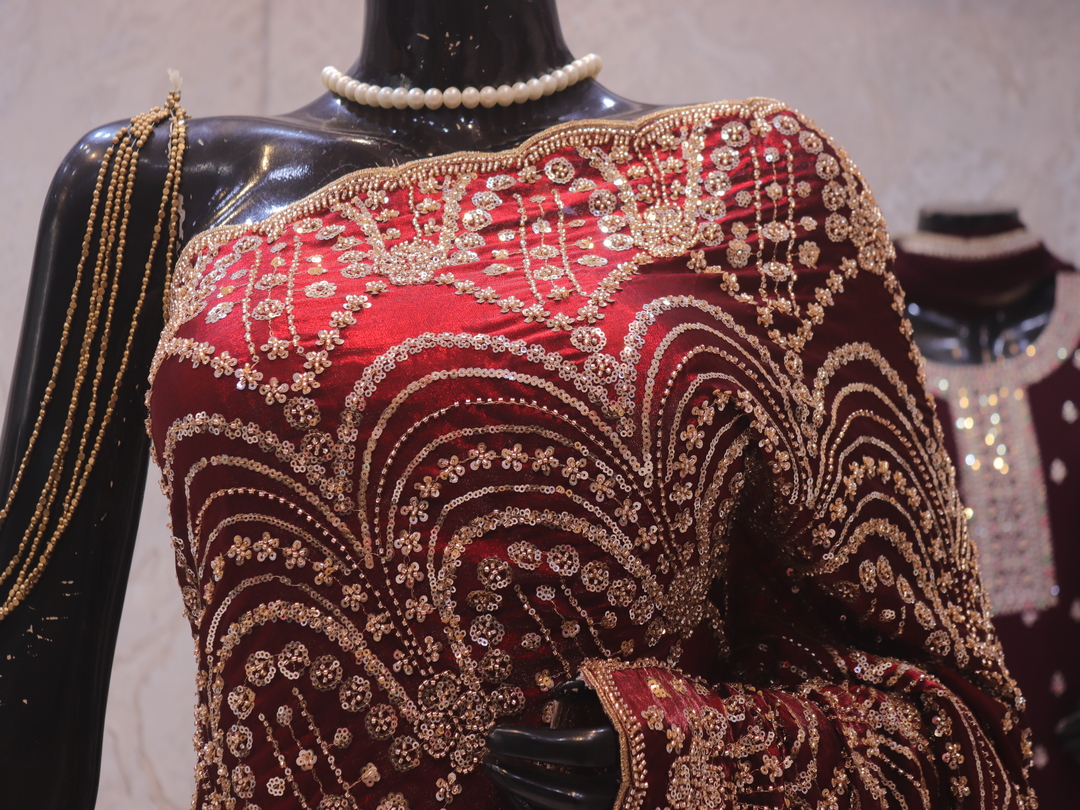 “The Royal Maroon” Premium Designer Saree