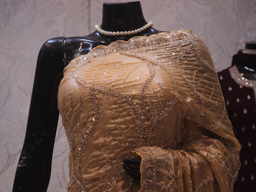 “The Golden Petals” Premium Designer Saree