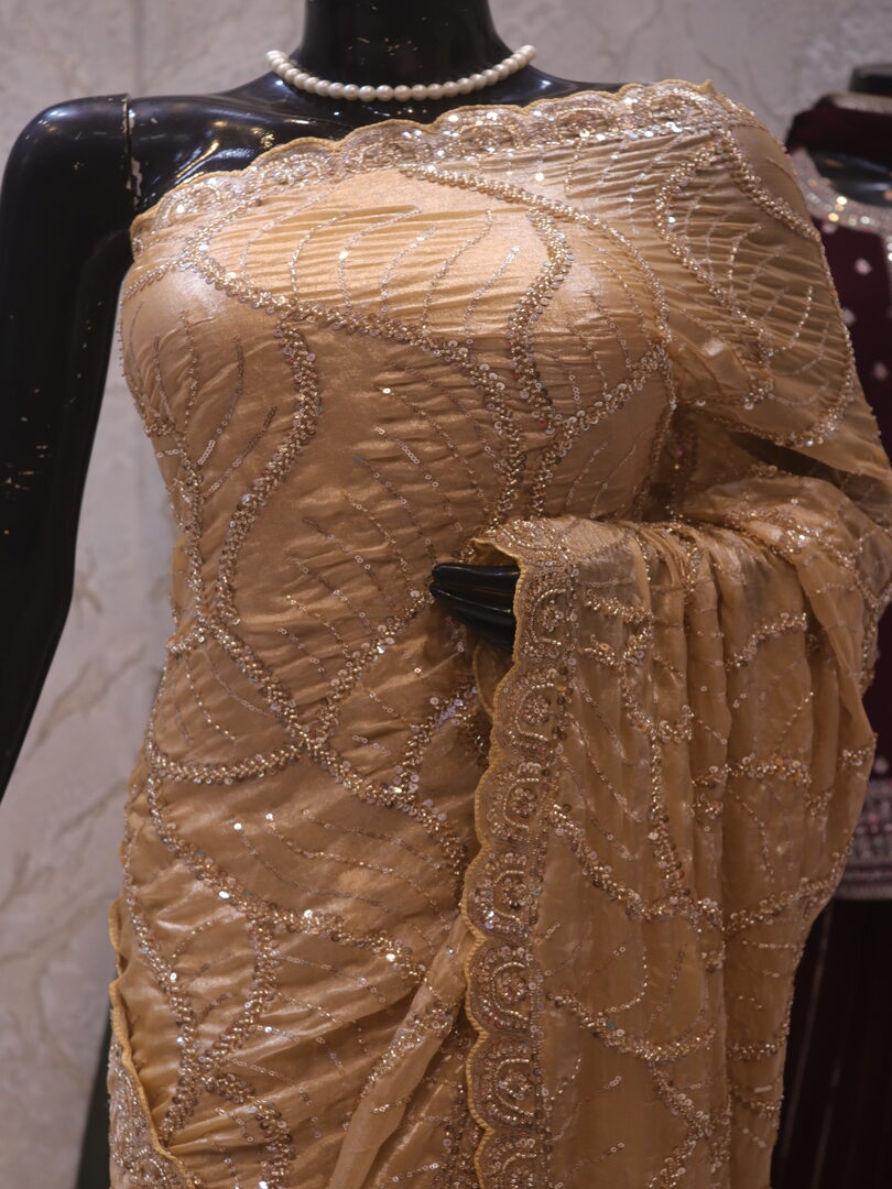 “The Golden Petals” Premium Designer Saree - Image 2