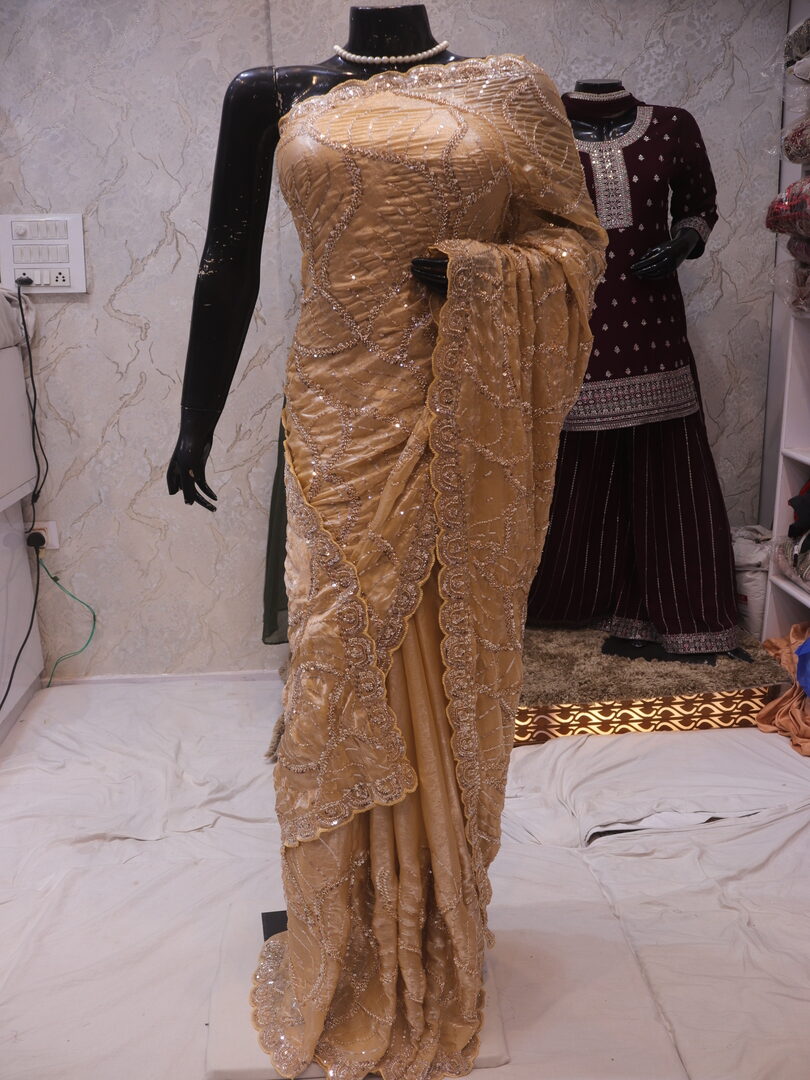 “The Golden Petals” Premium Designer Saree - Image 3