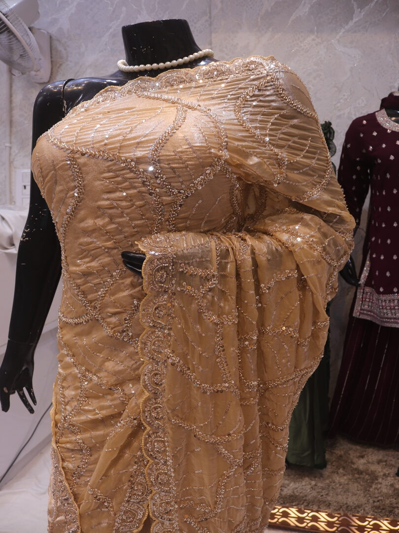 “The Golden Petals” Premium Designer Saree - Image 4