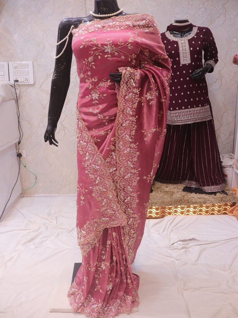 “The Dusty Rose” Premium Designer Saree - Image 3