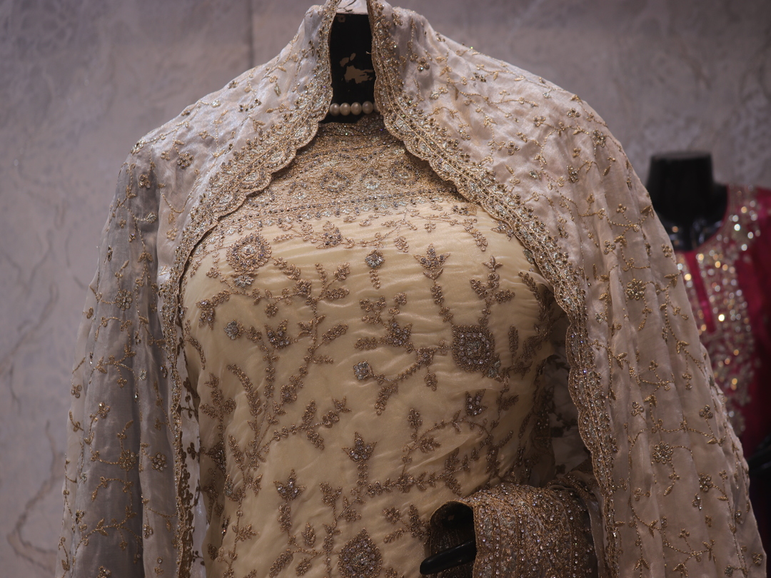 "The Ceramic White" Premium Designer Saree with Veil