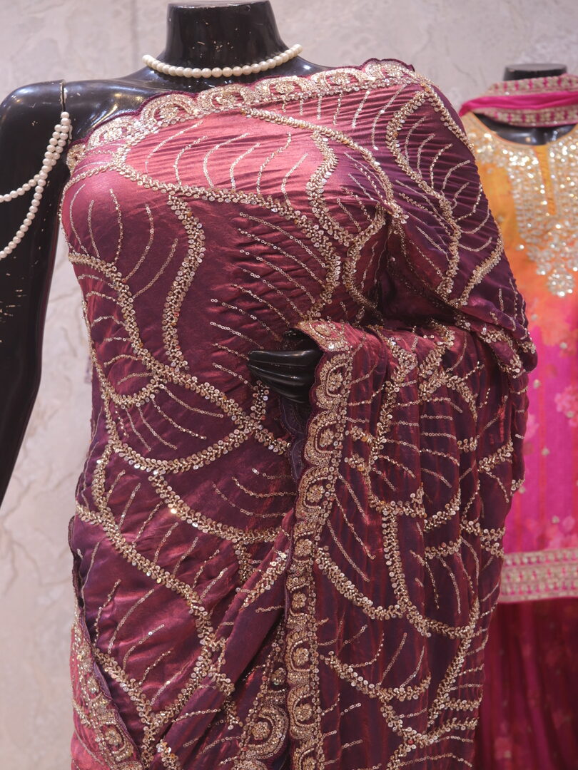 “The Pearly Purple” Premium Designer Saree - Image 2