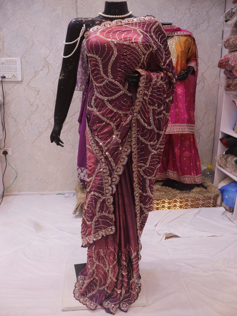 “The Pearly Purple” Premium Designer Saree - Image 3