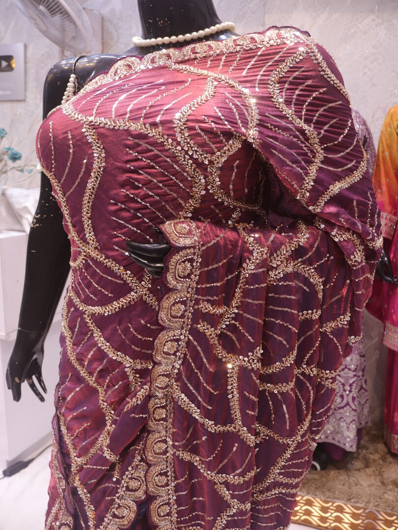 “The Pearly Purple” Premium Designer Saree - Image 4