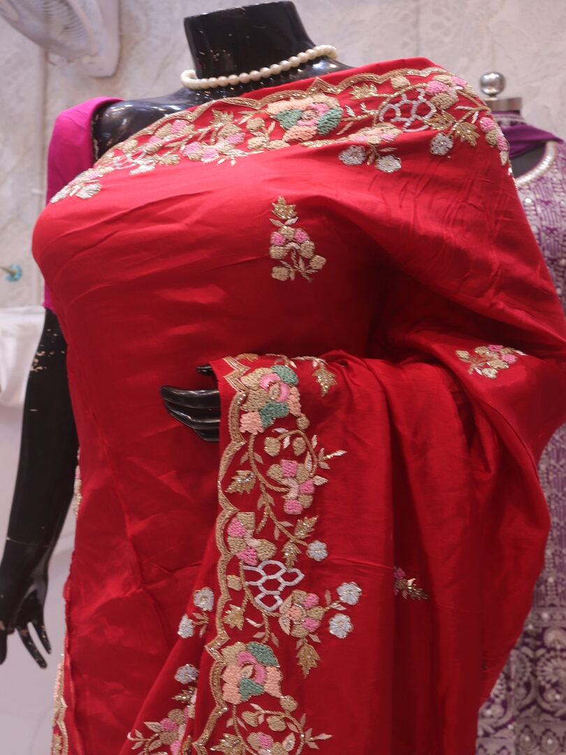 “The Royal Red Pure” Premium Handcrafted Exquisite Designer Saree - Image 4