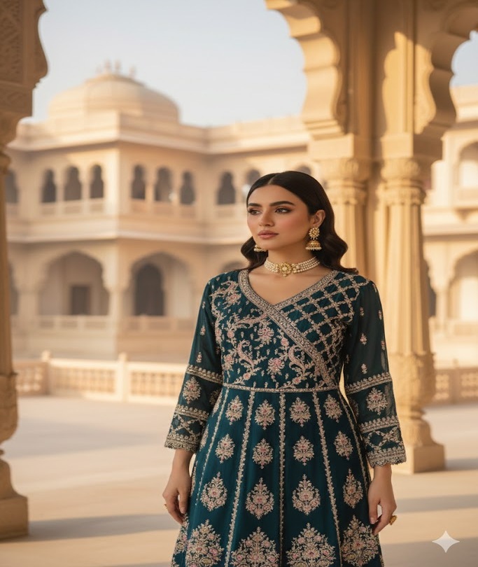 The Designer Luxury Frock Style Ready to Wear Dress - Image 2