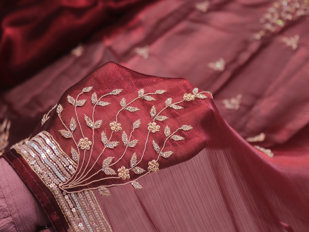 “The Royal Maroon” Premium Handcrafted Exquisite Designer Saree - Image 5