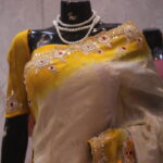 “The Exquisite Yellow & Cream” Premium Designer Saree