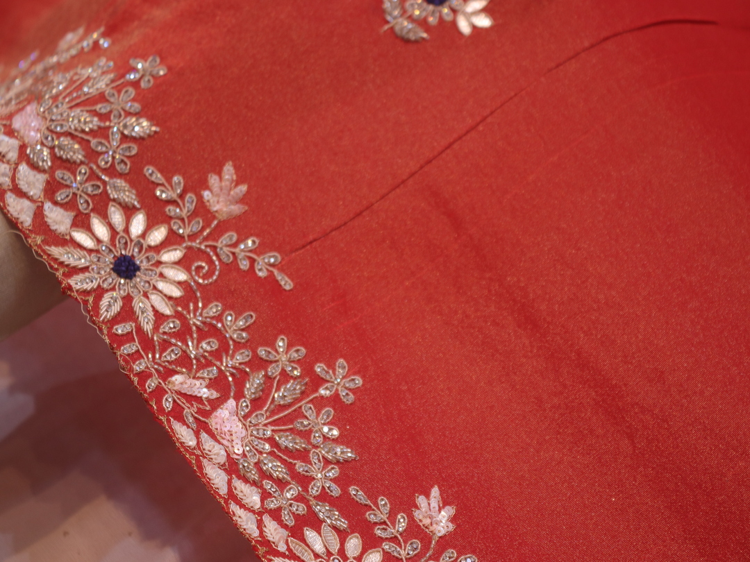 “The Exquisite Rusty Red” Premium Designer Saree - Image 5