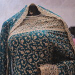 "The Peacock Blue" Premium Designer Saree with Veil