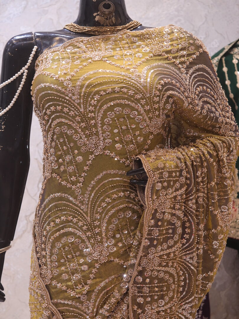 “The Henna Green” Premium Designer Saree - Image 2