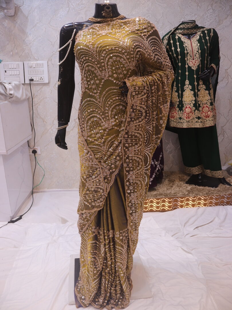 “The Henna Green” Premium Designer Saree - Image 3