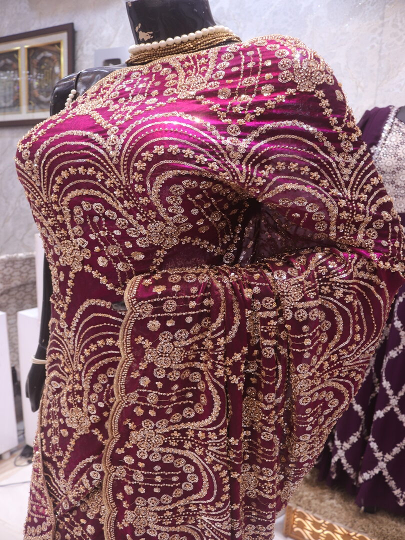 “The Wine” Premium Designer Saree - Image 4