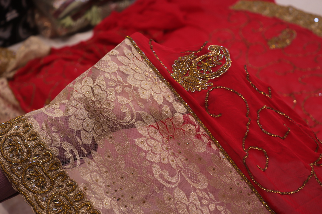 "The Stunning Red" Premium Designer Saree - Image 5