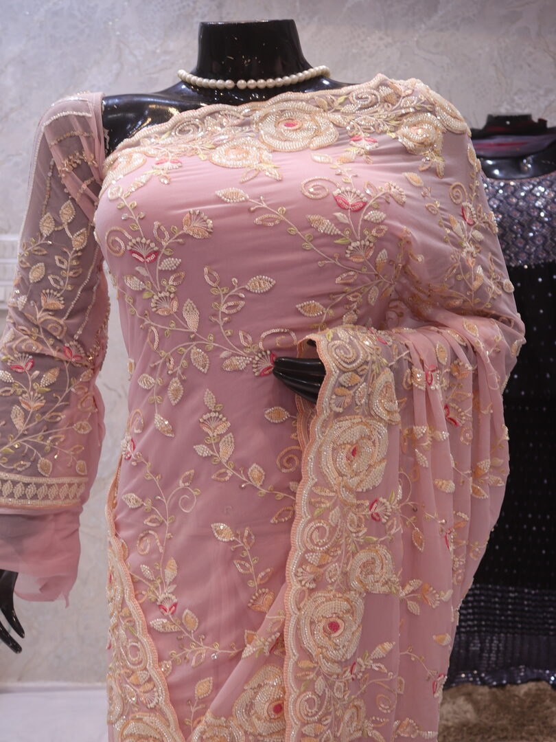 “The Dusty Rose” Premium Designer Saree - Image 2
