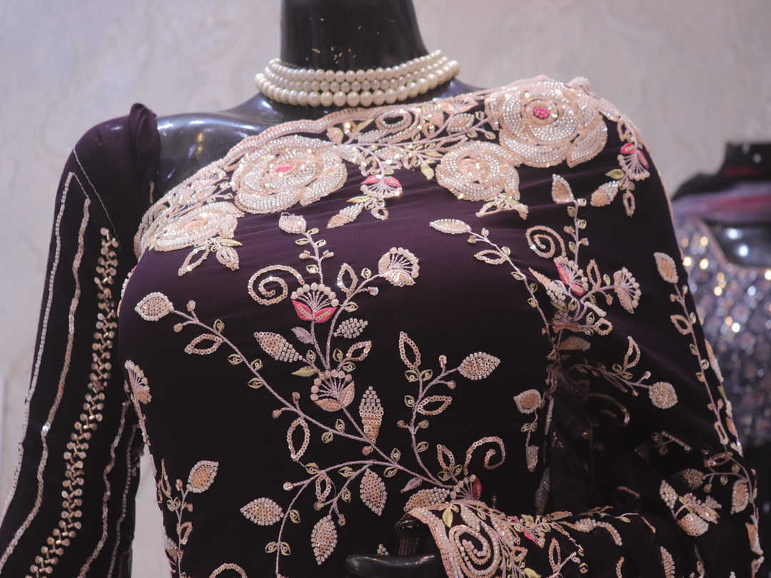 “The Deep Wine” Premium Designer Saree