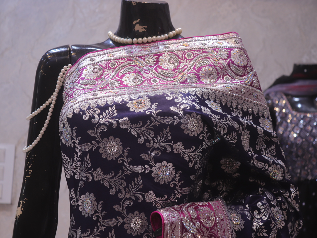 "The Navy Blue" Premium Banarasi Silk Saree