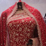 "The Bridal Red" Premium Designer Saree with Veil